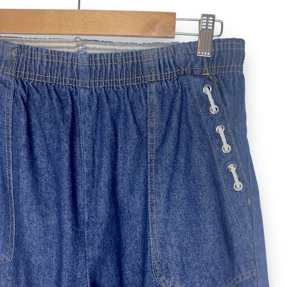 Carriage Court Sears Vintage Dead Stock Pull On Jeans Size 16 Dark Wash Nautical - Picture 7 of 12